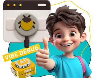 Тестирование & Vibe Debug. Охотники за багами - КИБЕРшкола программирования для детей, компьютерные курсы для школьников, начинающих и подростков - KIBERone г. Внуково